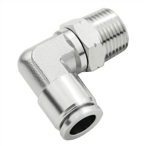 Push Fit Albue To Connect, 1/2 OD X 1/8 NPT hannrør 90 grader albueadapter 304 rustfritt stål luftunion